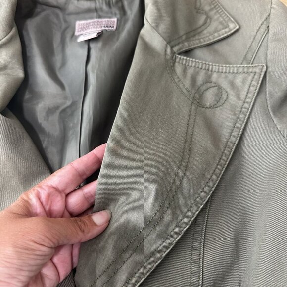 H&M Blazer Jacket Womens 6 Embroidered Western Pockets Utility Military Gorpcore - Picture 15 of 15